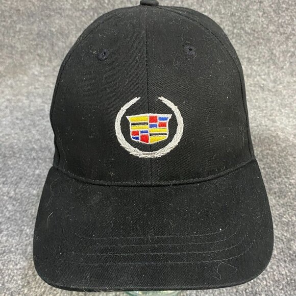 Cadillac Hat Black Strapback Embroidered Logo New - Picture 1 of 4